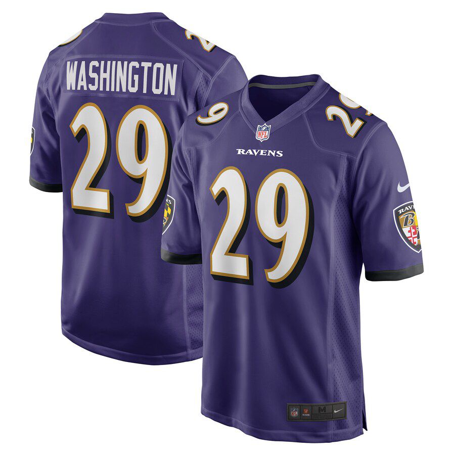 Men Baltimore Ravens #29 Ar Darius Washington Nike Purple Player Game NFL Jersey